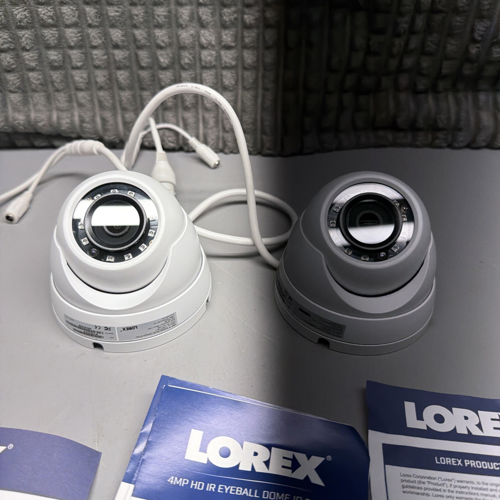 Lorex LNE4172S-C 4MP HD IP IR Eyeball Dome Camera White Lot Of 2 New Open Box