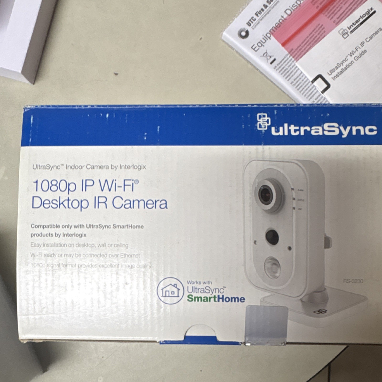 Interlogix UltraSync RS-3230 1080p IP Wi-Fi Indoor Camera Night Vision IR Alarm