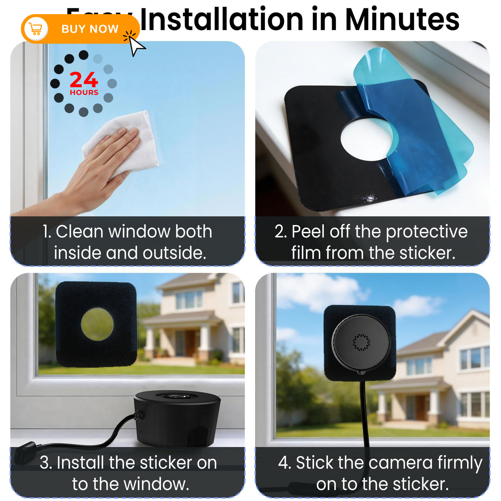 2K 3MP Window Camera, 5GHz & 2.4GHz WiFi Dome Cameras for Home 1 Pack