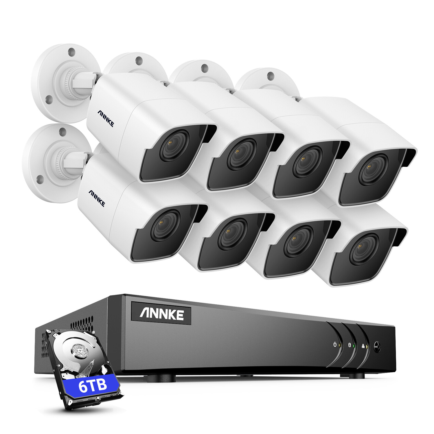 ANNKE 8CH 5in1 DVR 5MP Video CCTV Security Camera System Human Detection H.265+