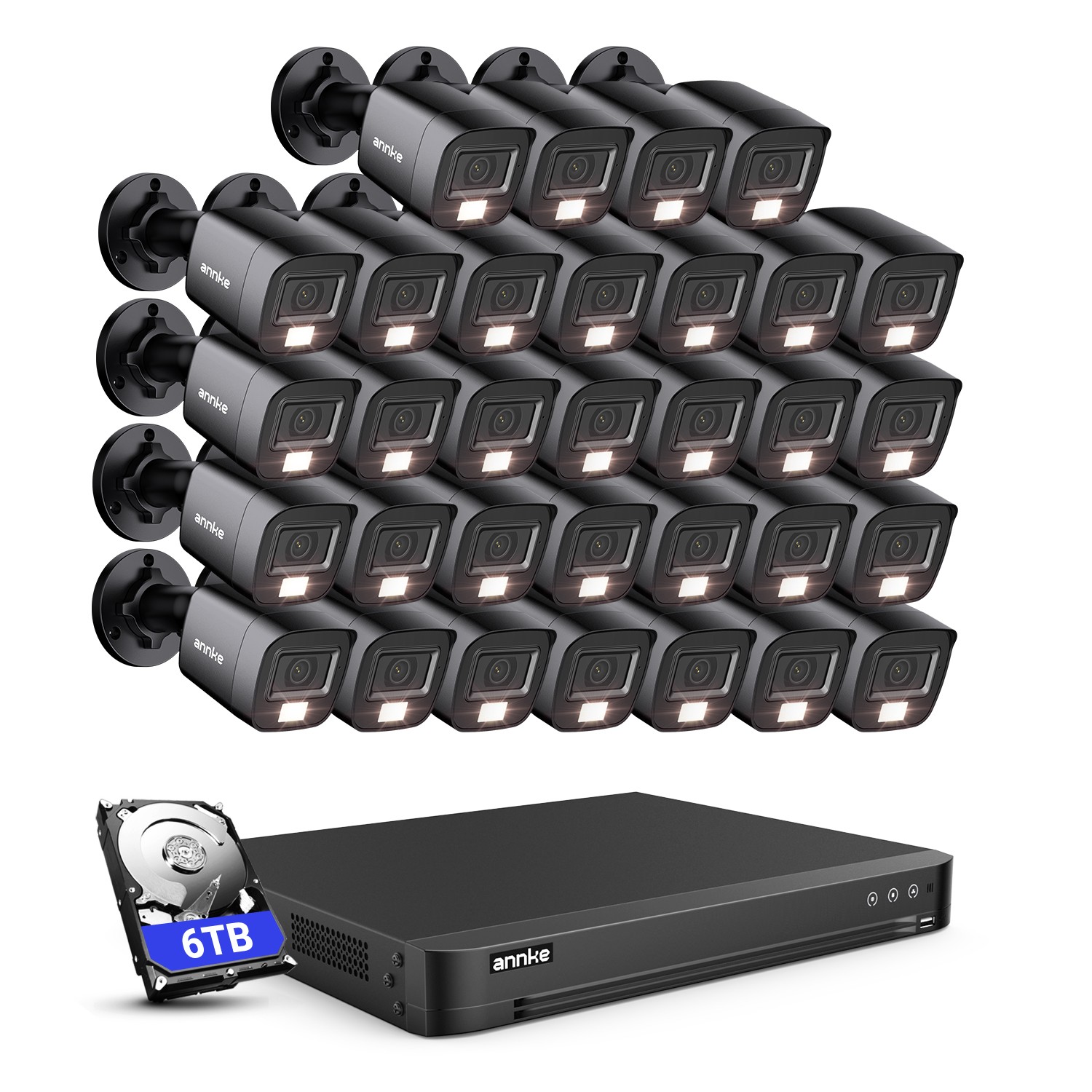 ANNKE 32CH DVR 3K AI Color Night 5MP CCTV Security Camera System Audio Recording