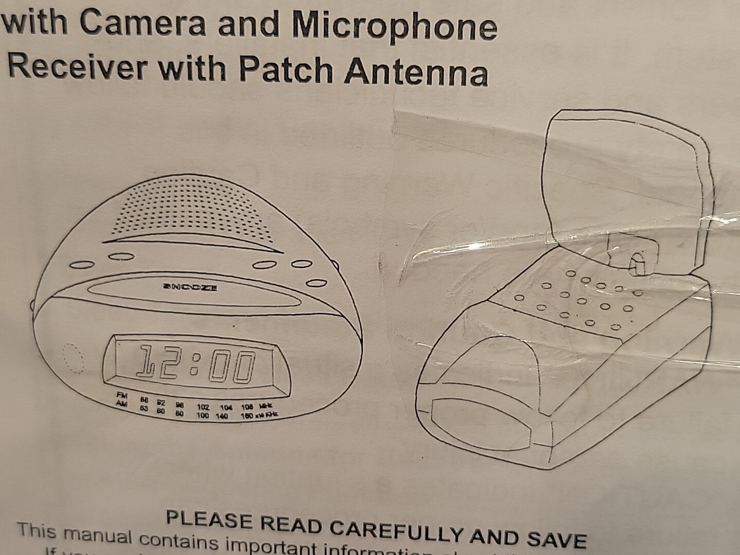 2.4 ghz wireless color camera with am fm radio alarm clock system TS-906