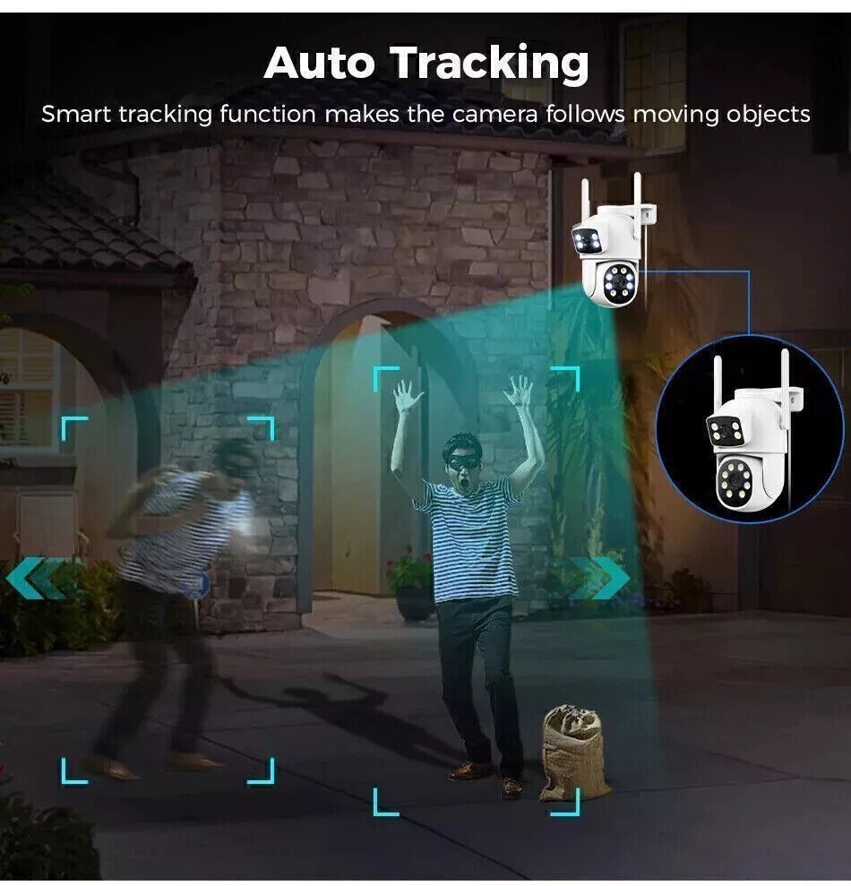 360° View Wireless CCTV Security Camera System Outdoor Home Surveillance Monitor