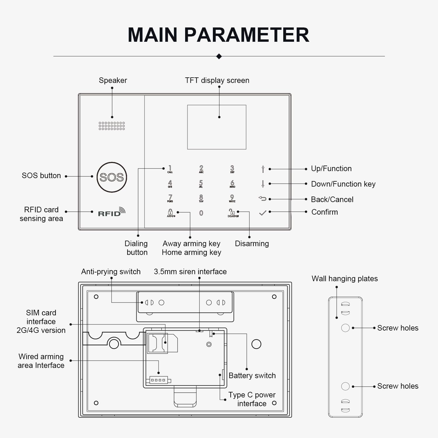 Wireless Alarm System with HD Security Camera,Diy 4G/Wifi Home Security Systems,