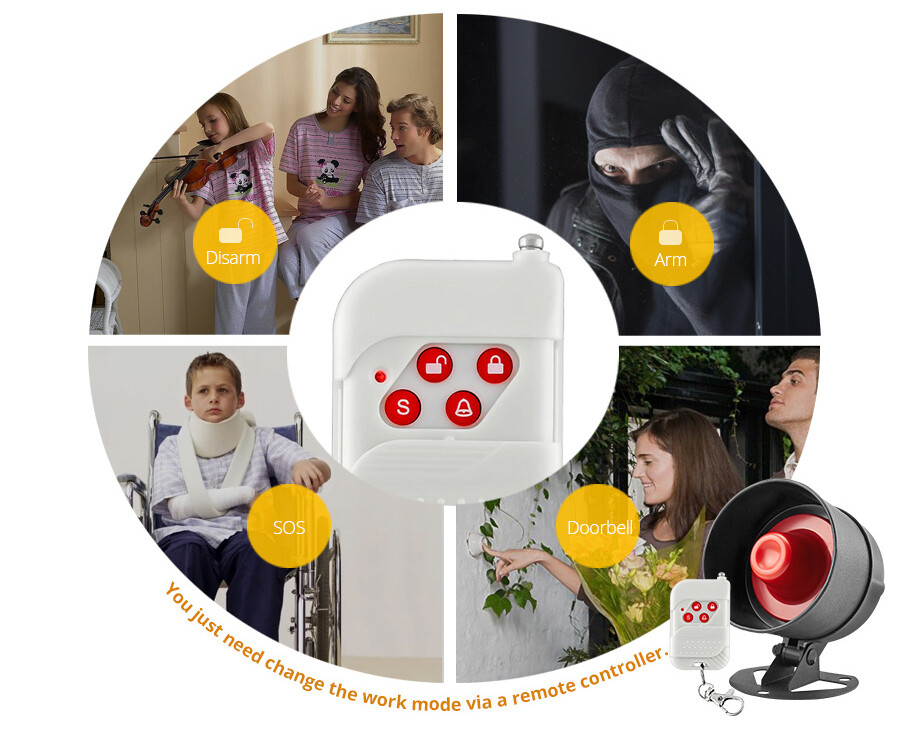 Loud Sound Alarm Home Alarm System Wireless Garage Security Burglar Anti-theft