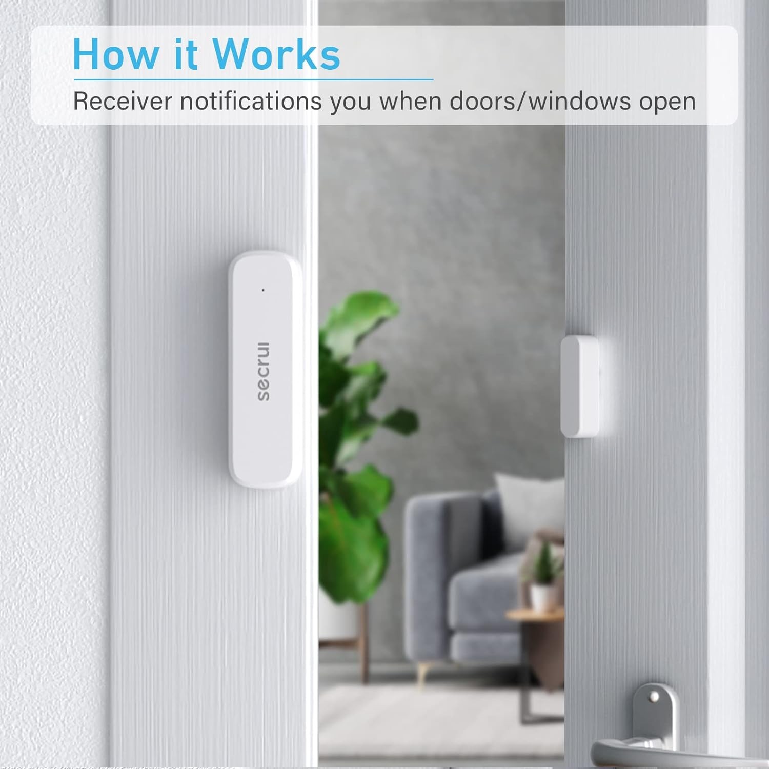 Door Chime, Sensor Chime for Opens – 1 Receiver+2 Sensor, White