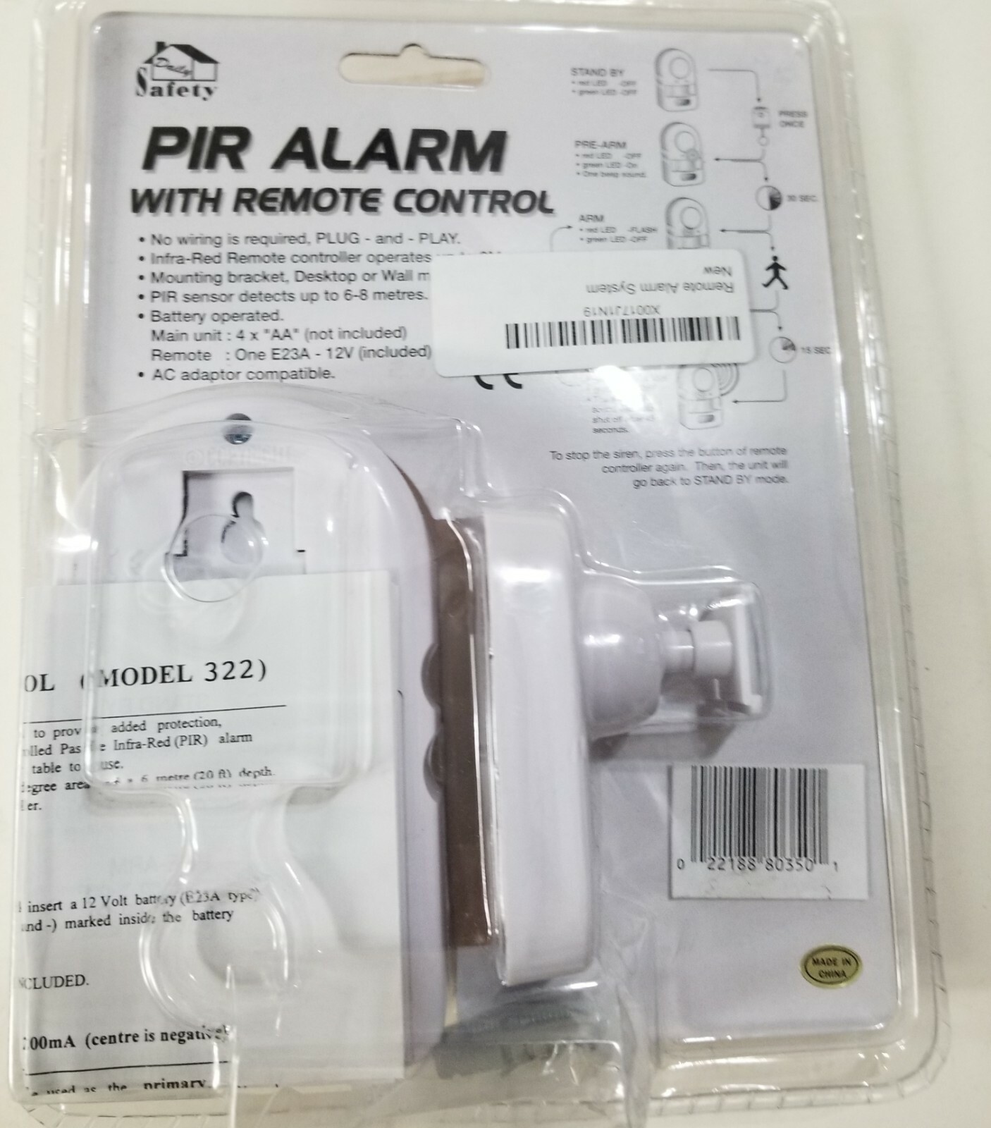 Mace Security International PIR Alarm with Remote Control
