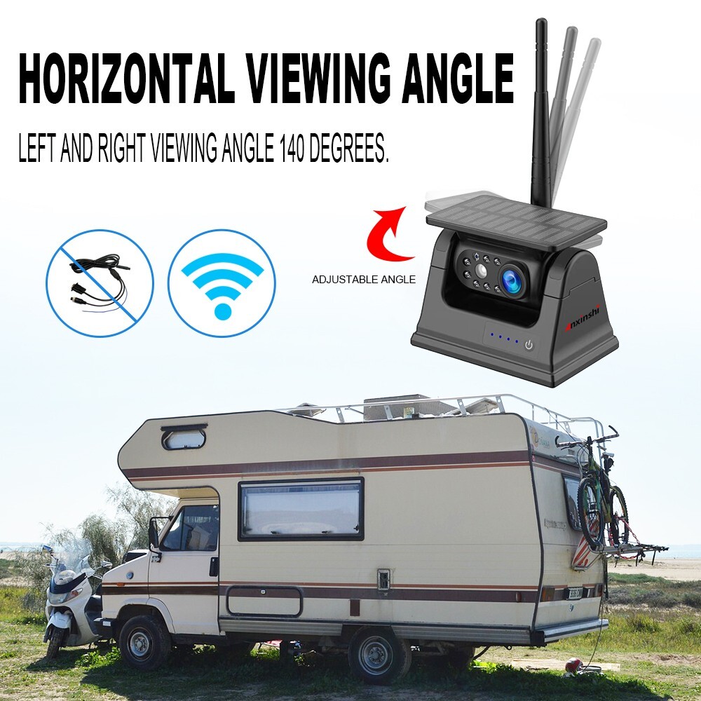 7″ Wireless Monitor DVR Solar Backup Camera Rechargeable Magnetic portable Cam