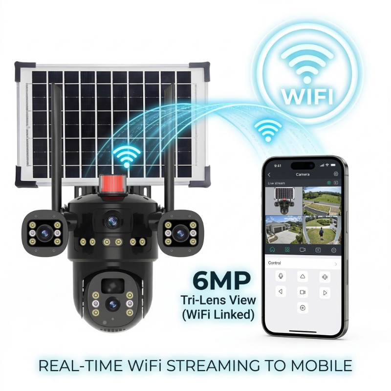 Solar Battery Powered Wireless Security Camera System WiFi IP Home Outdoor US
