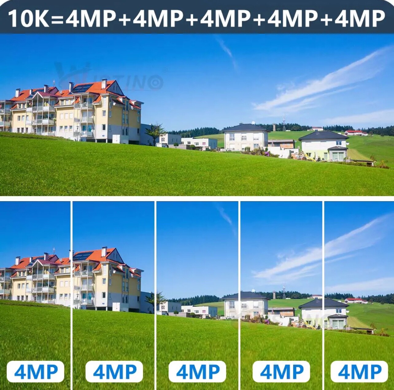 10K UHD 20X Zoom inDoor&Outdoor CCTV Home Security Camera System wireless 5Lens