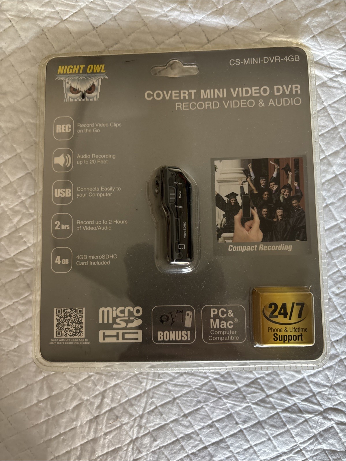 Night Owl CS-Mini-DVR Camcorder with 4GB Micro SD New And Sealed 253