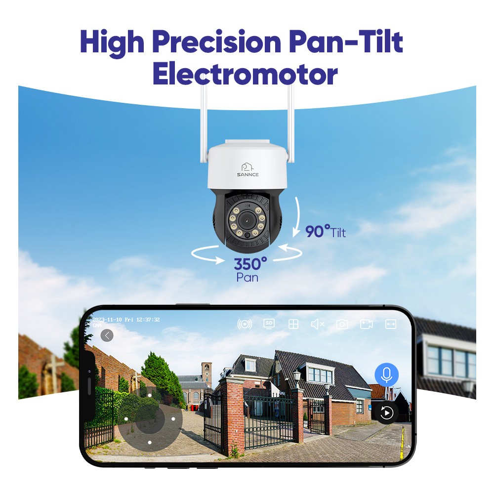 SANNCE 16CH 3MP Color Night PT Wireless Security Camera System 2 Way Audio WIFI