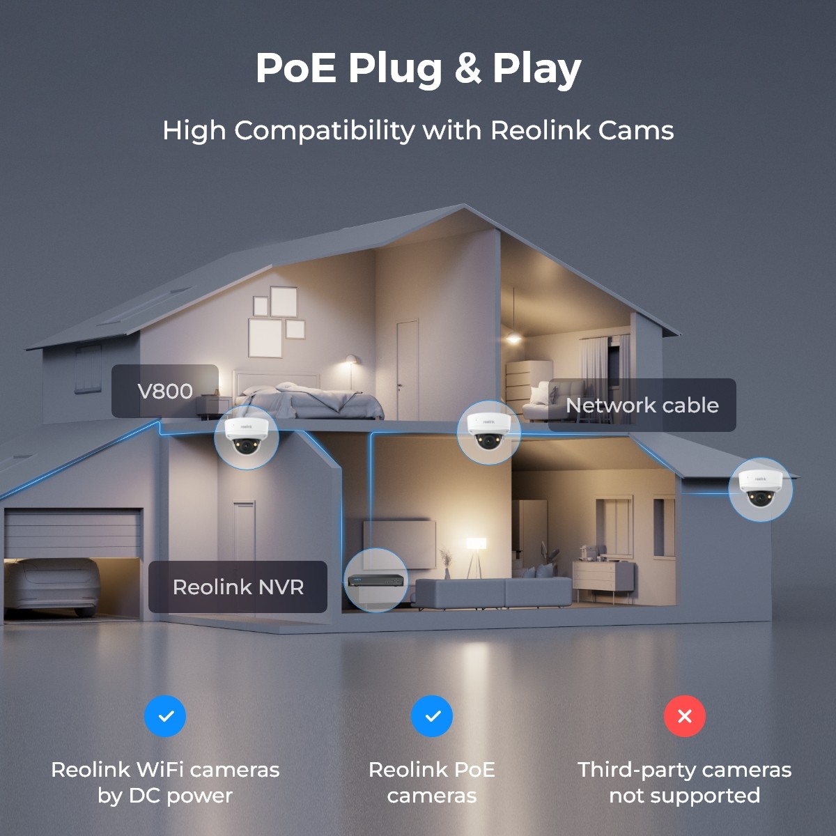 Reolink RLK8-800V4 4K Outdoor IK10 PoE Surveillance System with Smart Detection