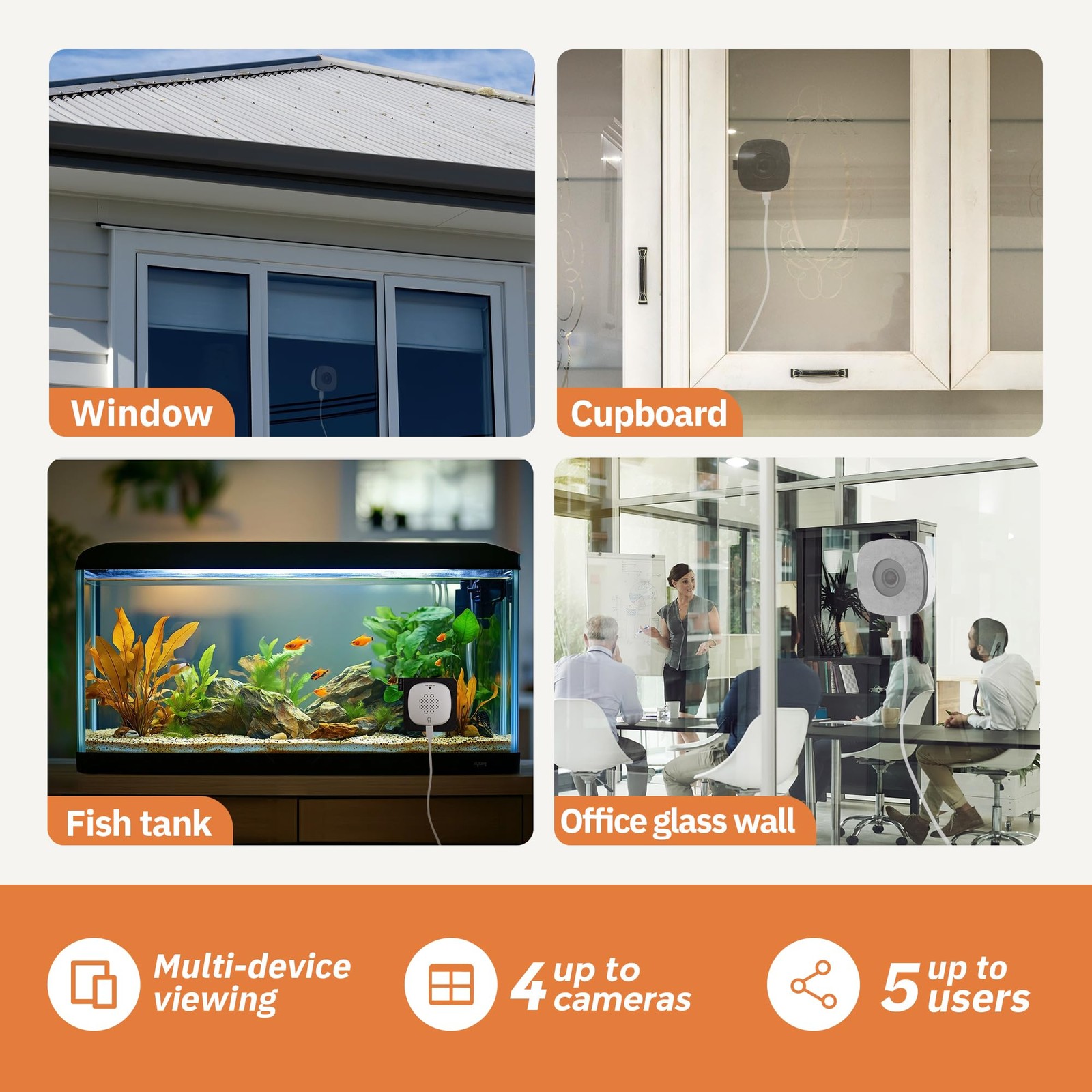 Girafit 3MP 2K Window Camera,2.4GHz&5GHz WiFi Indoor Cameras 2 Pack, white