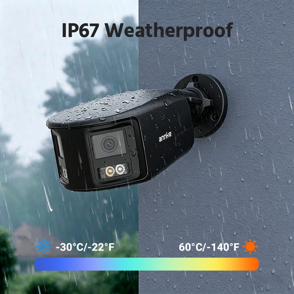 ANNKE 4K Dual Lens 180° View PoE Security IP Camera AI Color Night Two-Way Audio