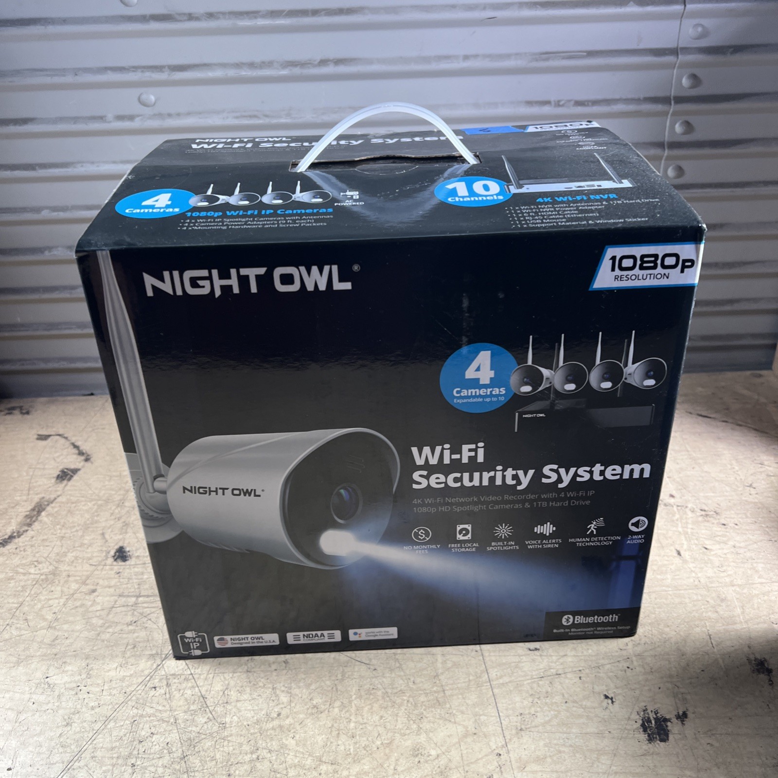 NIGHT OWL 8 CHANNEL 4K 1TB DVR WITH 4 WIRED CAMERAS SECURITY SURVEILLANCE SYSTEM