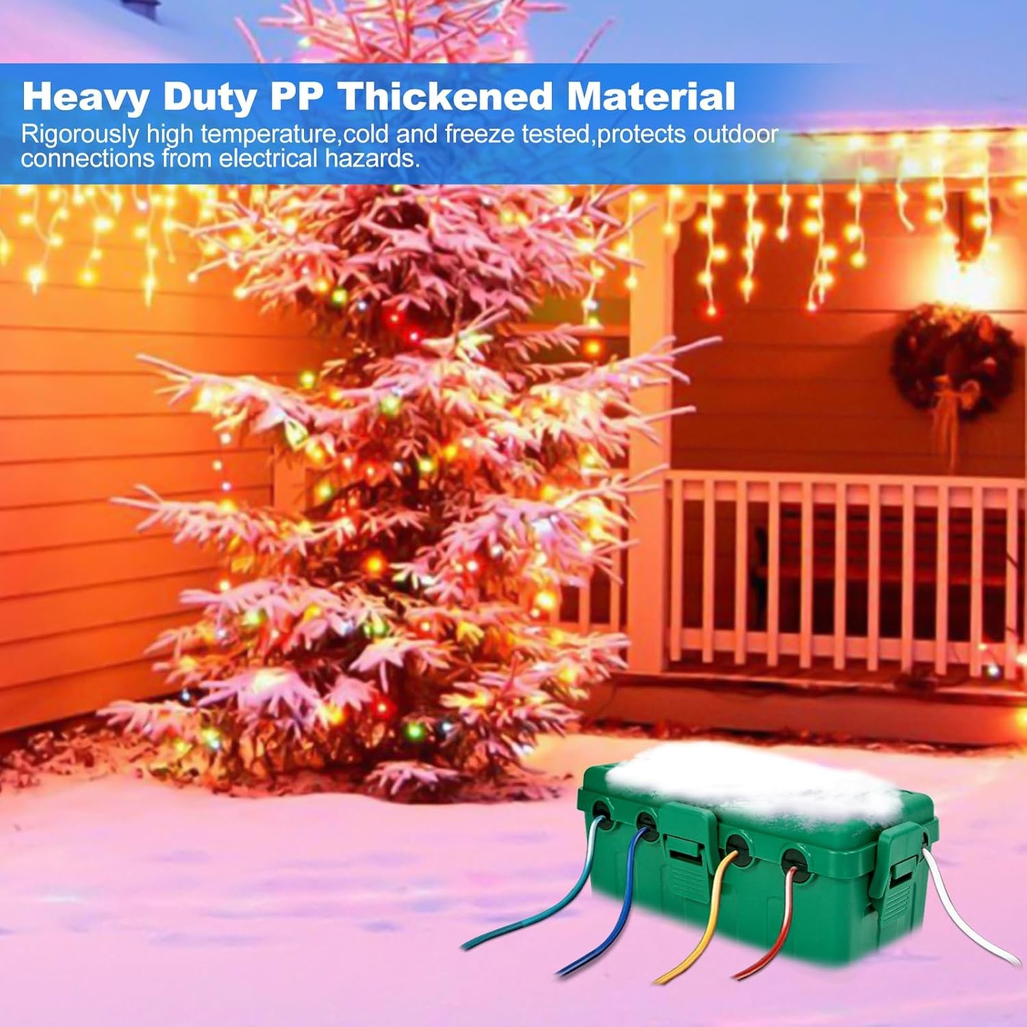 Hrensaw Medium Outdoor Electrical Box(10.6×5.7×4.9inch),Weatherproof Green