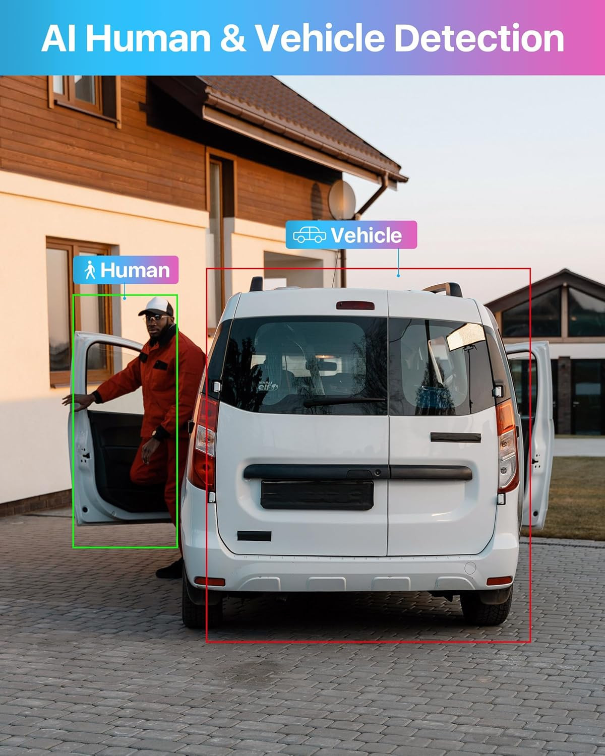 3K Lite 8CH Home Security Camera System with AI Person/Vehicle Detection, 4Pcs 2