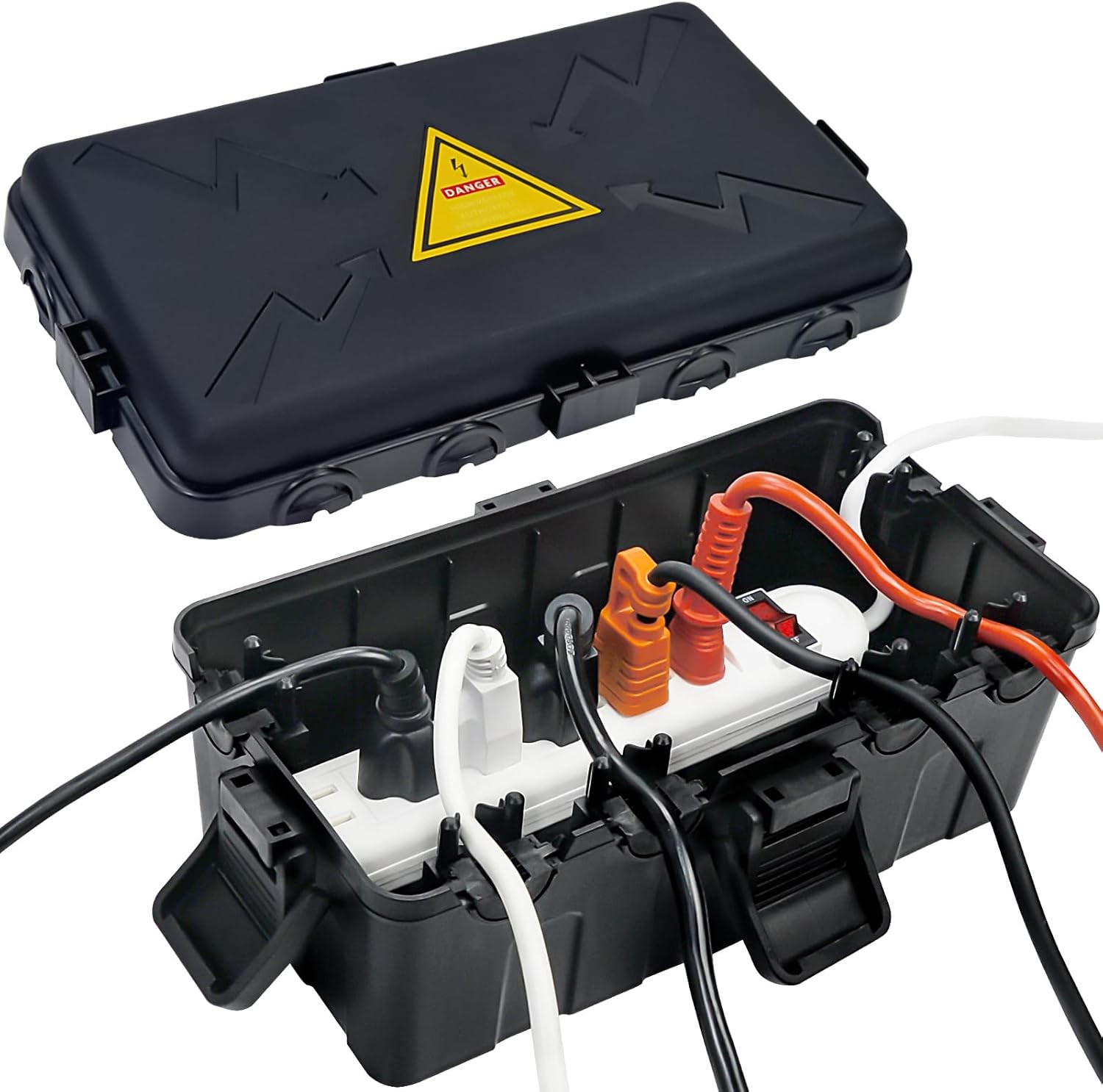 Hrensaw Medium Outdoor Electrical Box(10.6×5.5×4.5inch),Weatherproof Black