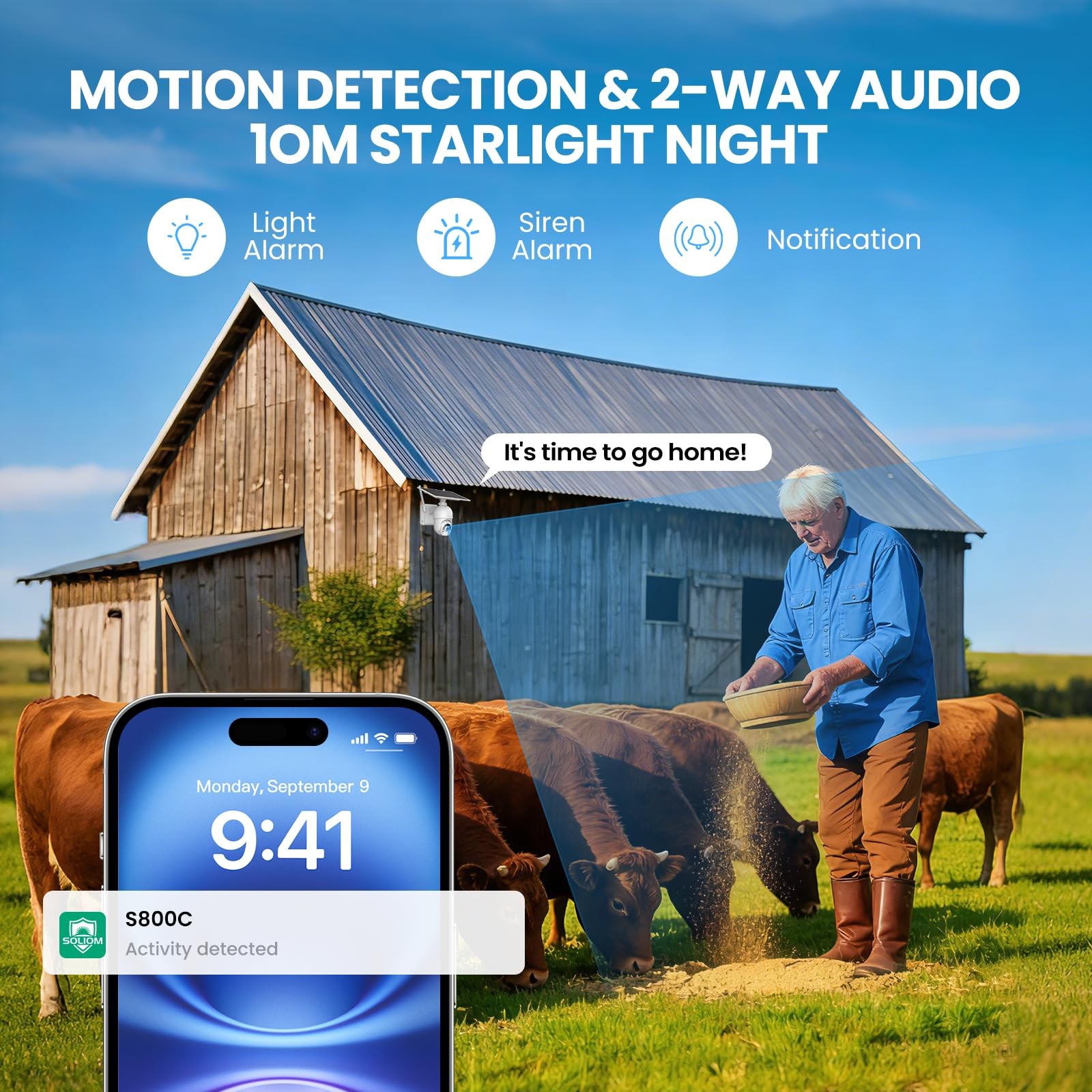 SOLIOM S800 4G LTE Cellular Security Camera Outdoor, No WiFi Solar small