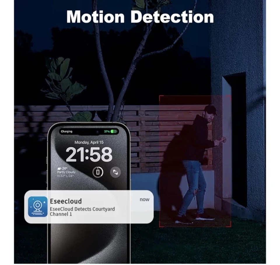 4G LTE Solar Security Camera 4MP Wire-Free Outdoor PTZ CCTV Night Vision No WiFi