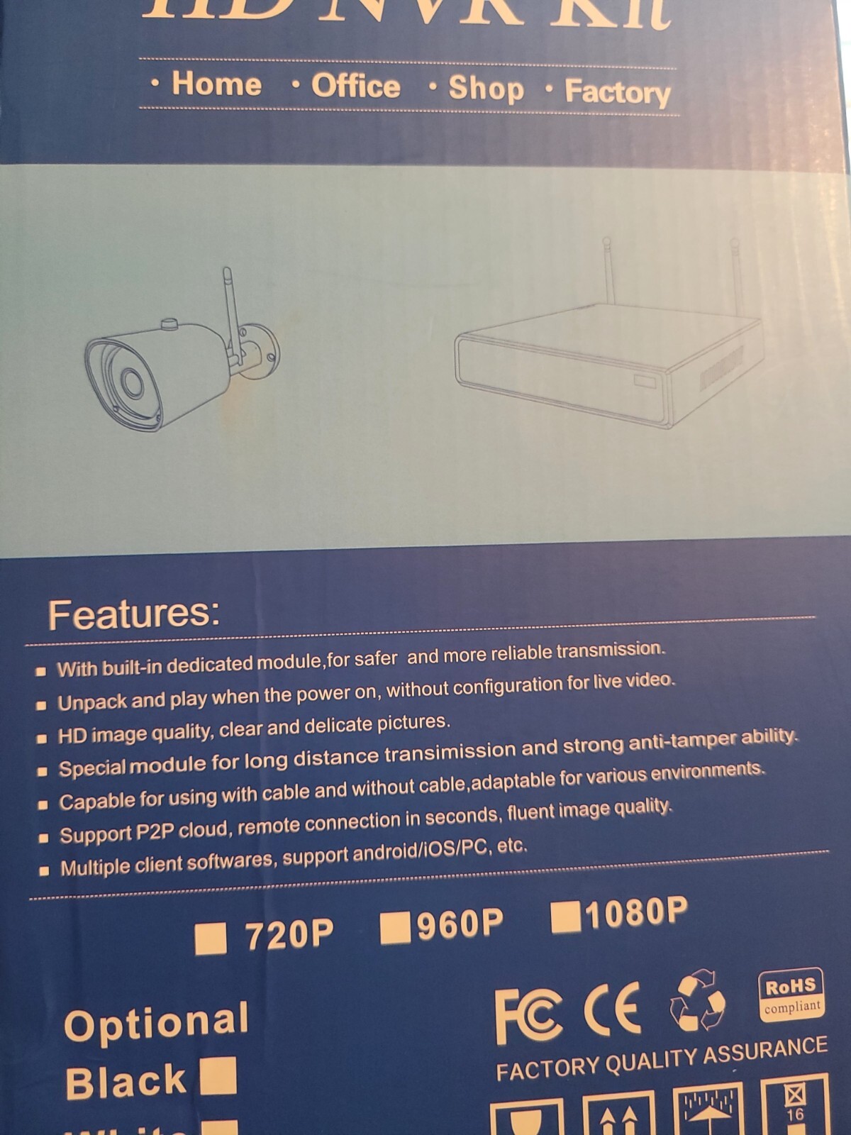 Hiseeu NVR HD  Kit Security Camera System wireless  support p2p cloud