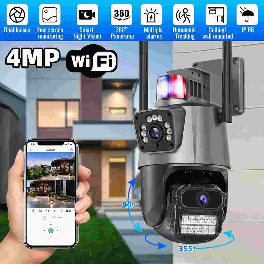 Sistema Juego De 4 Camaras 1080P HD Seguridad Para Casa Con Sensor De Movimiento