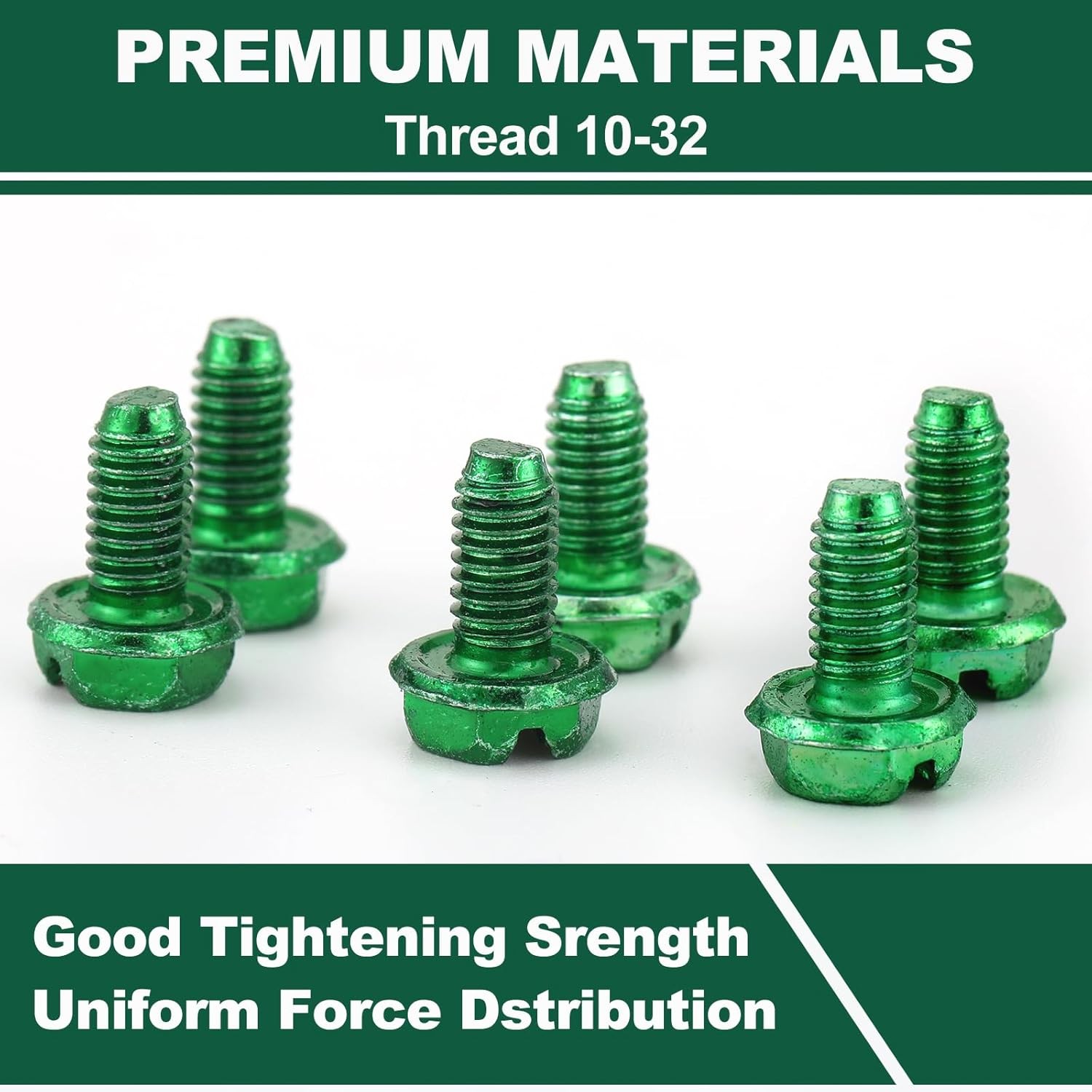 Tandefio 100 Pcs Ground Screws for Electrical Box, 10-32 x 3/8 Inch Green…