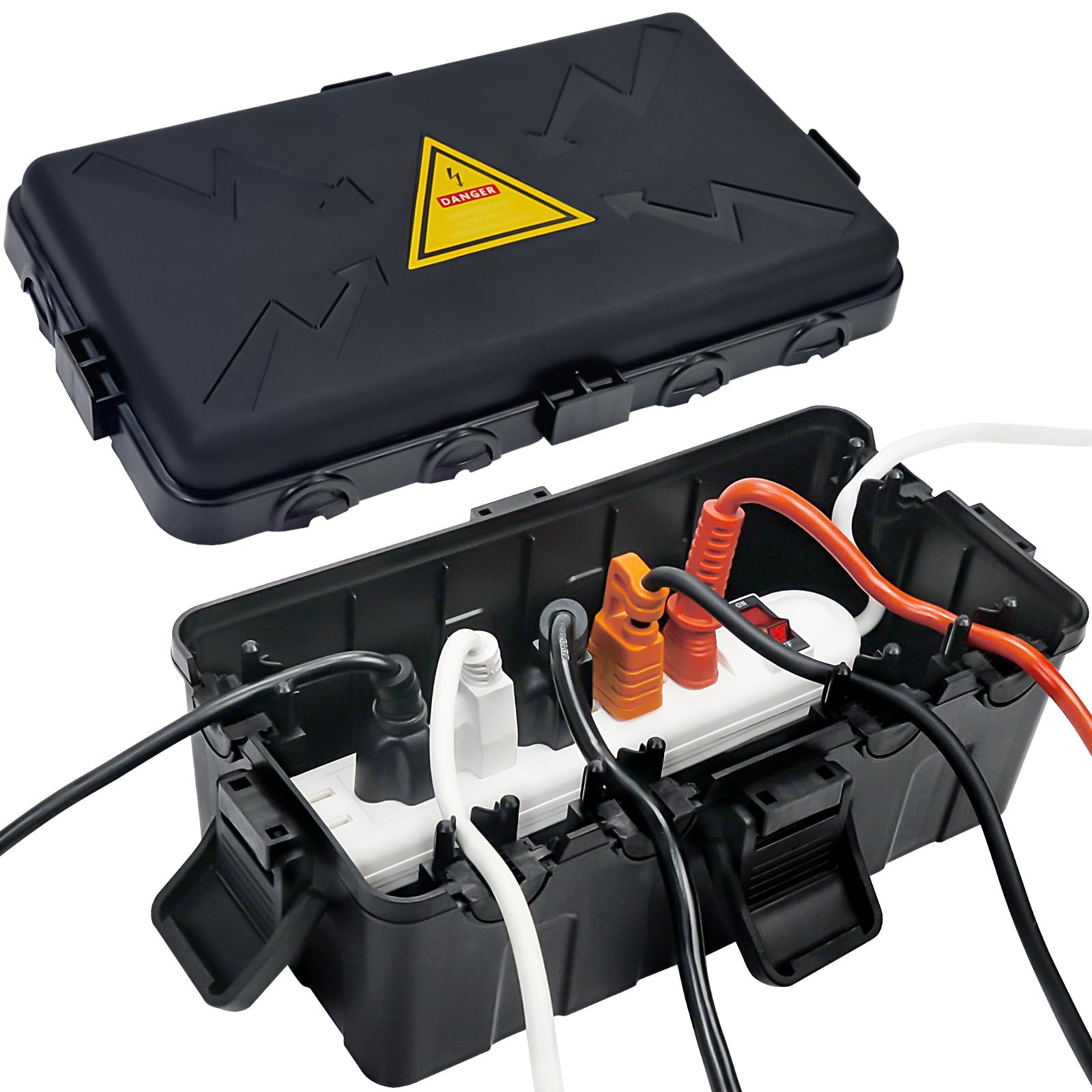 Hrensaw Medium Outdoor Electrical Box(10.6×5.5×4.5inch),Weatherproof Black