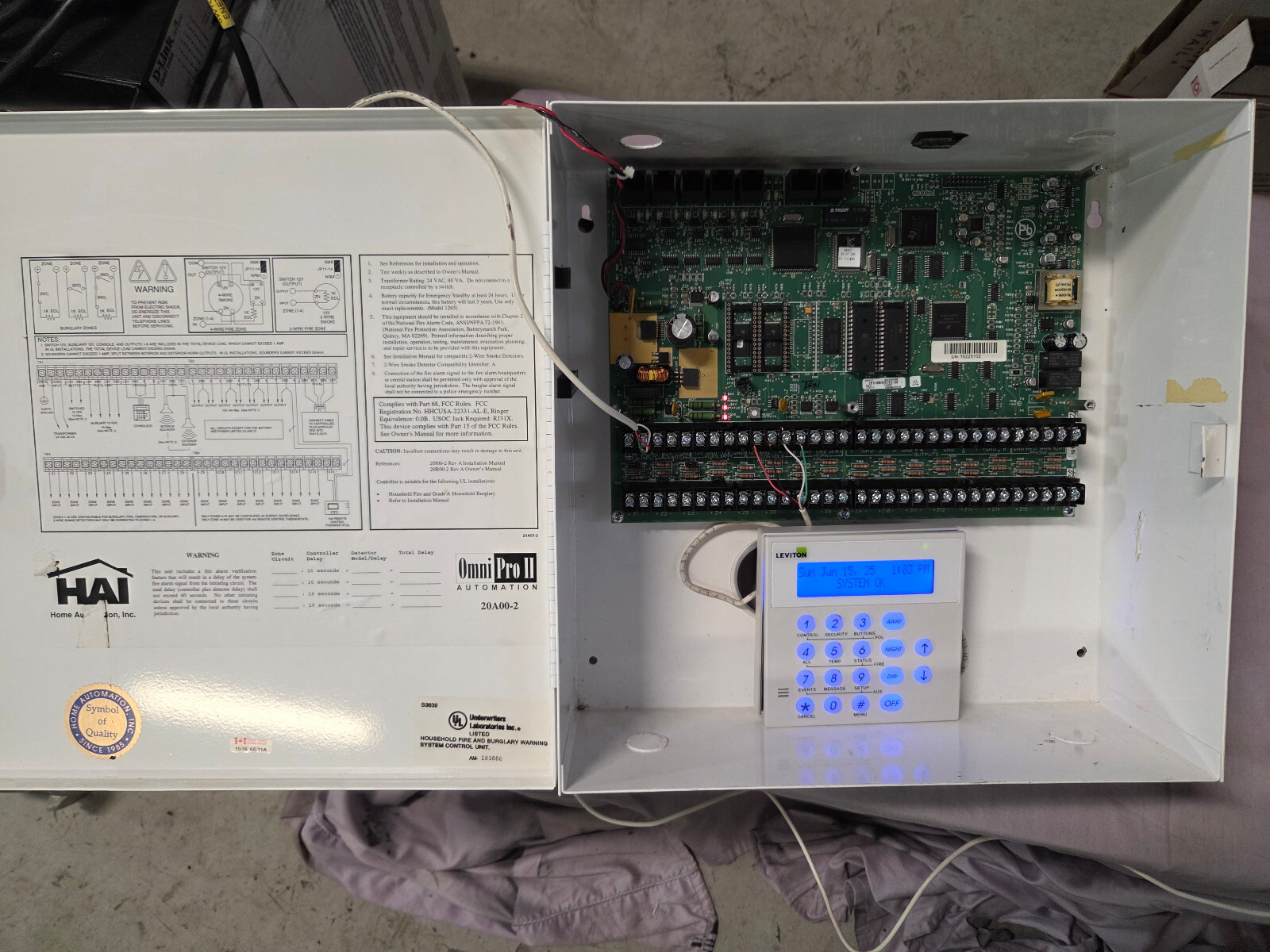 HAI Leviton Omnipro 2 security panel 20A01-3