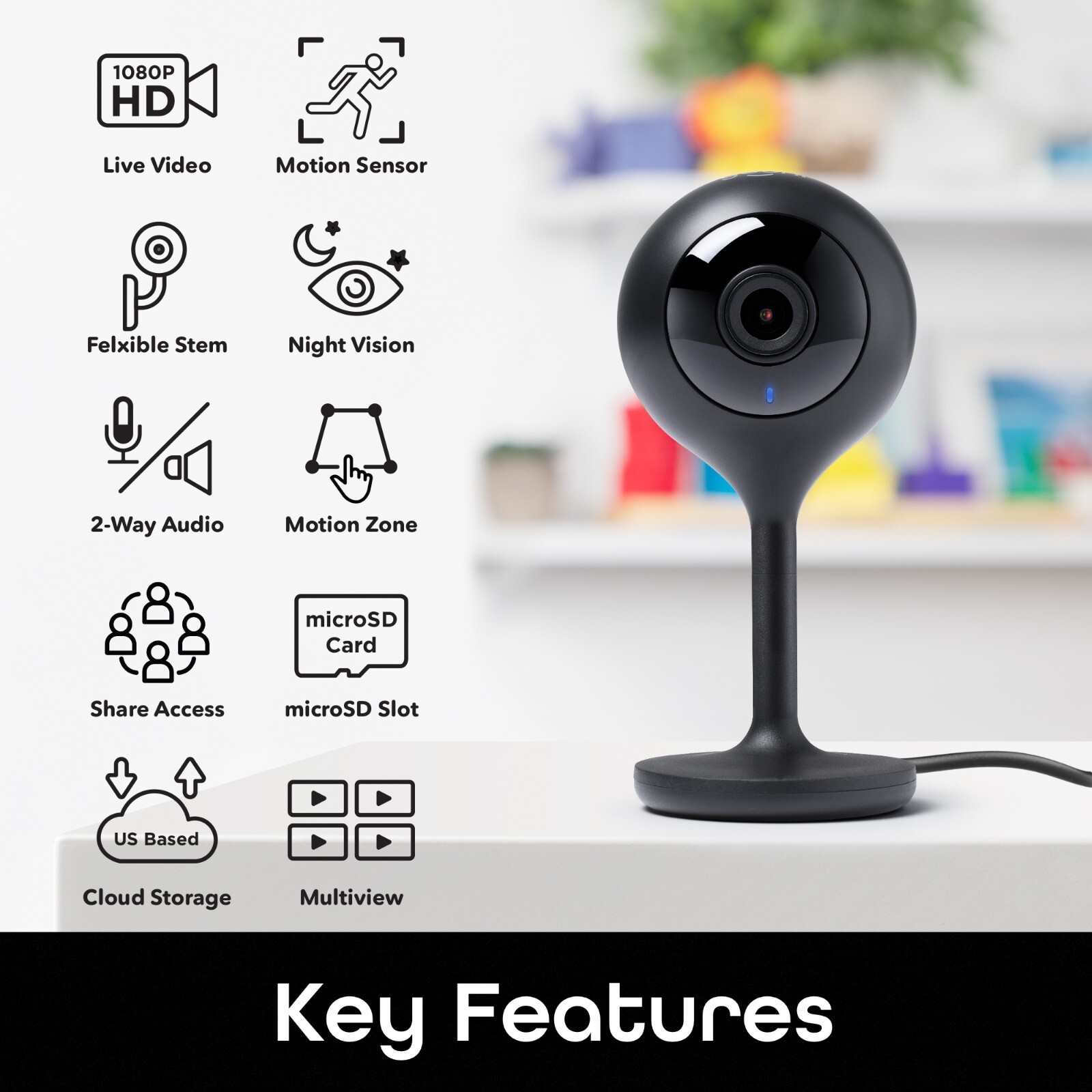 Geeni LOOK 1080p HD Wi Fi Indoor Security Camera with Voice Control