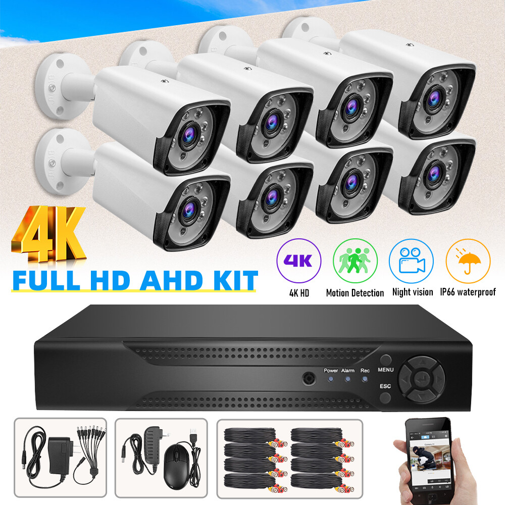 5MP Lite 8CH DVR 1080P Security Camera System Outdoor H.265+ Home CCTV Kit IP66