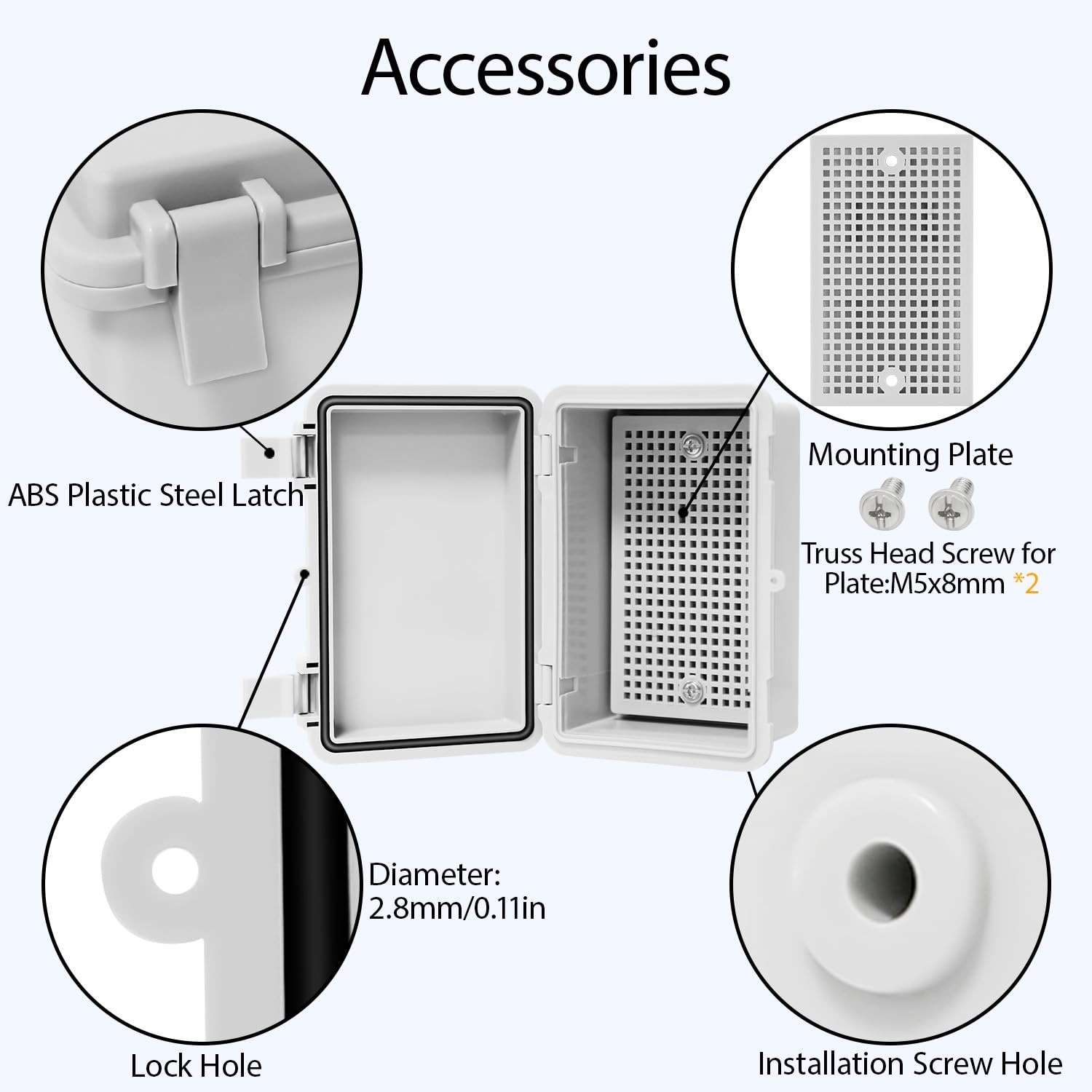 LMioEtool Junction Box, ABS Plastic, 5.9″ x 3.9″x 2.8″ (1pc), Opaque Cover