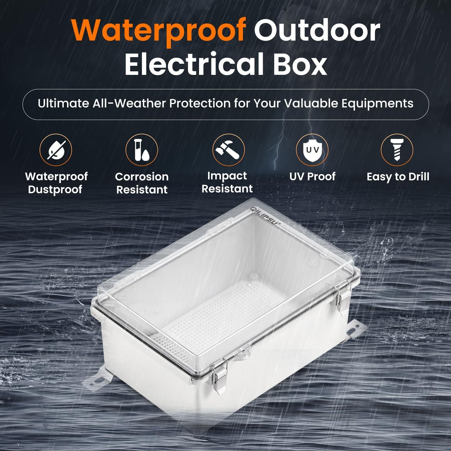 QILIPSU Outdoor WiFi Enclosure, 8.6″x6.7″x4.3″ CC, Clear Cover