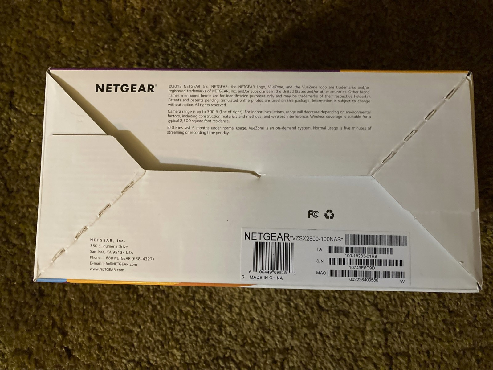 Netgear Vuezone Home Video Monitoring Day and Night System VZSX2800