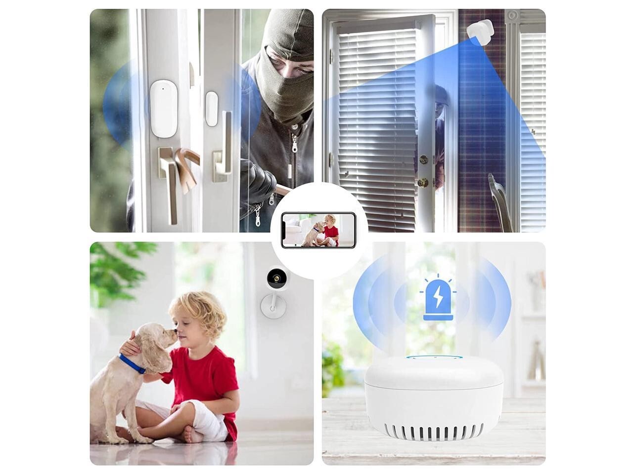 ??VENZ Home Alarm Security System 6-Piece kit, Smart Home Hub, WiFi Camera??
