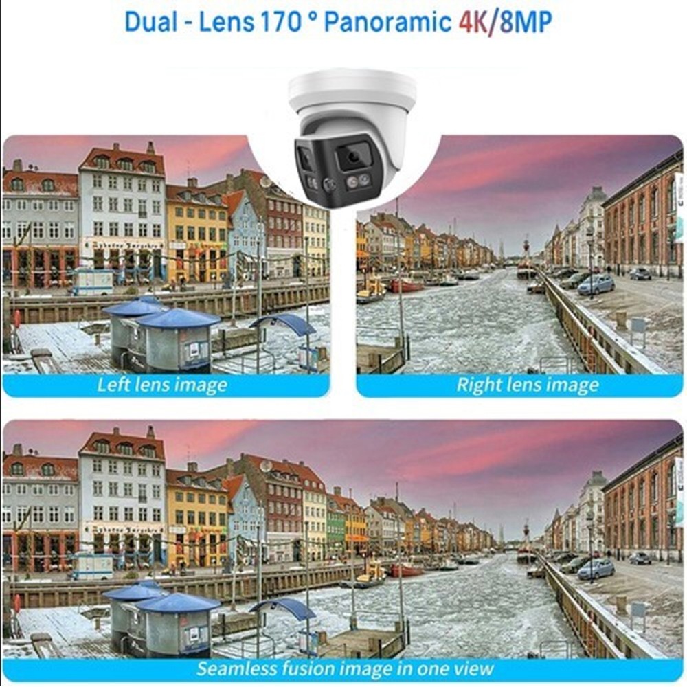 Vikylin 16CH 16POE NVR+ 8MP POE IP Camera Dual Lens 180° View Full Color+IR Lot