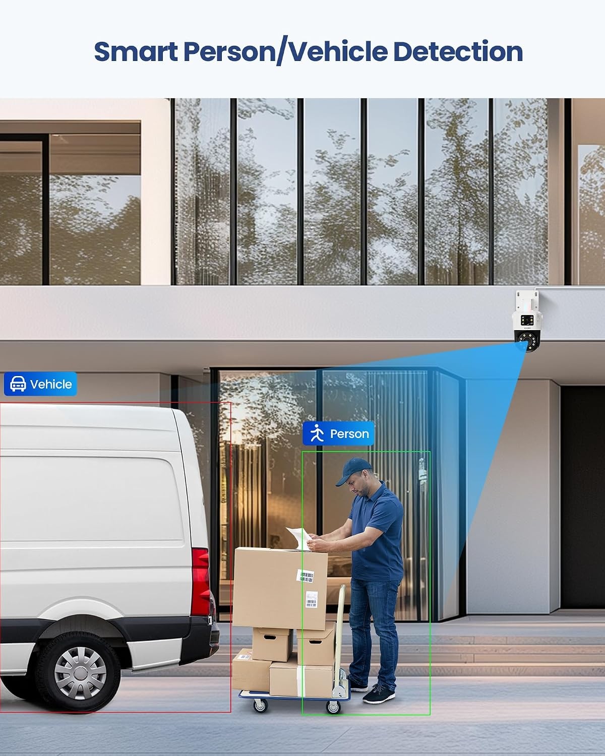 ZOSI 2 x C298 Pro 4K 8MP Dual-Lens(2x4MP) Add-on PoE IP Security Camera Detect