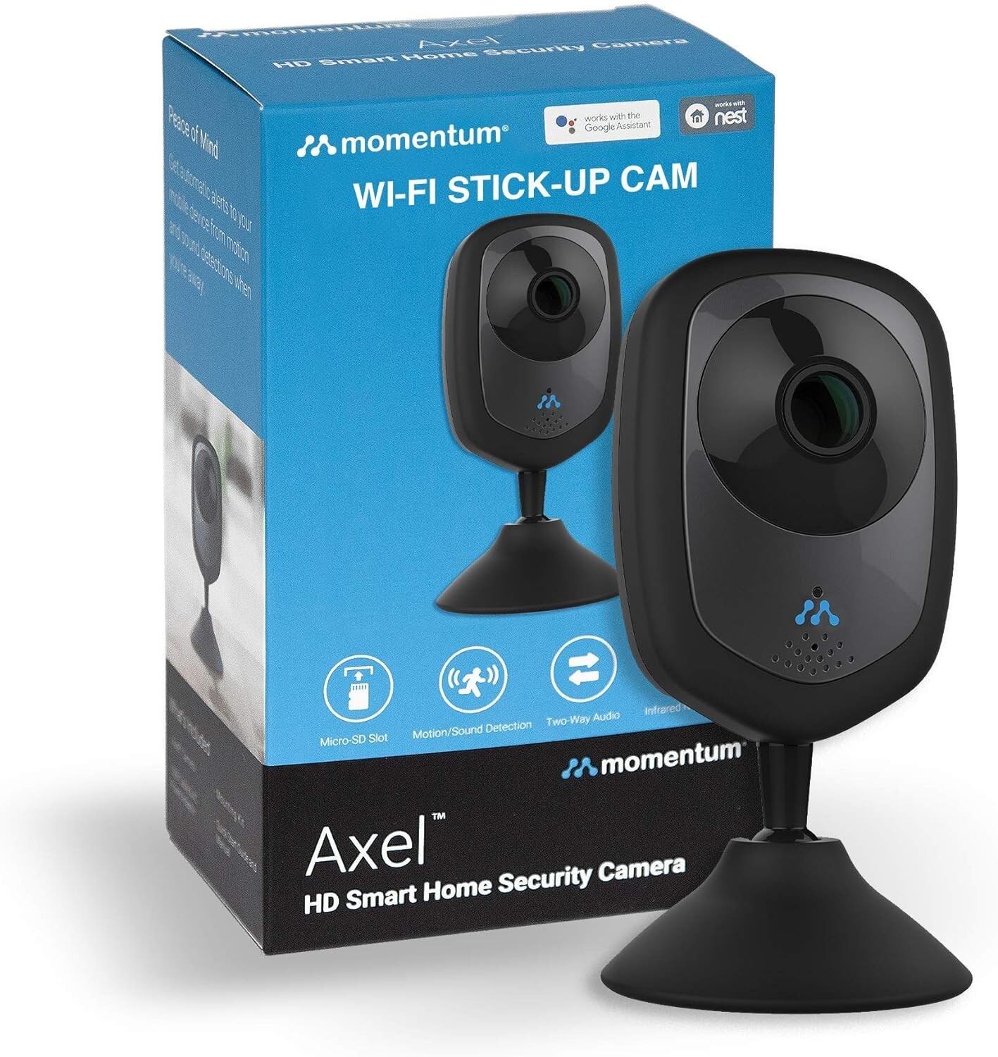 Momentum HD Wireless Indoor Home Security Camera with2-Way Audio Night Vision