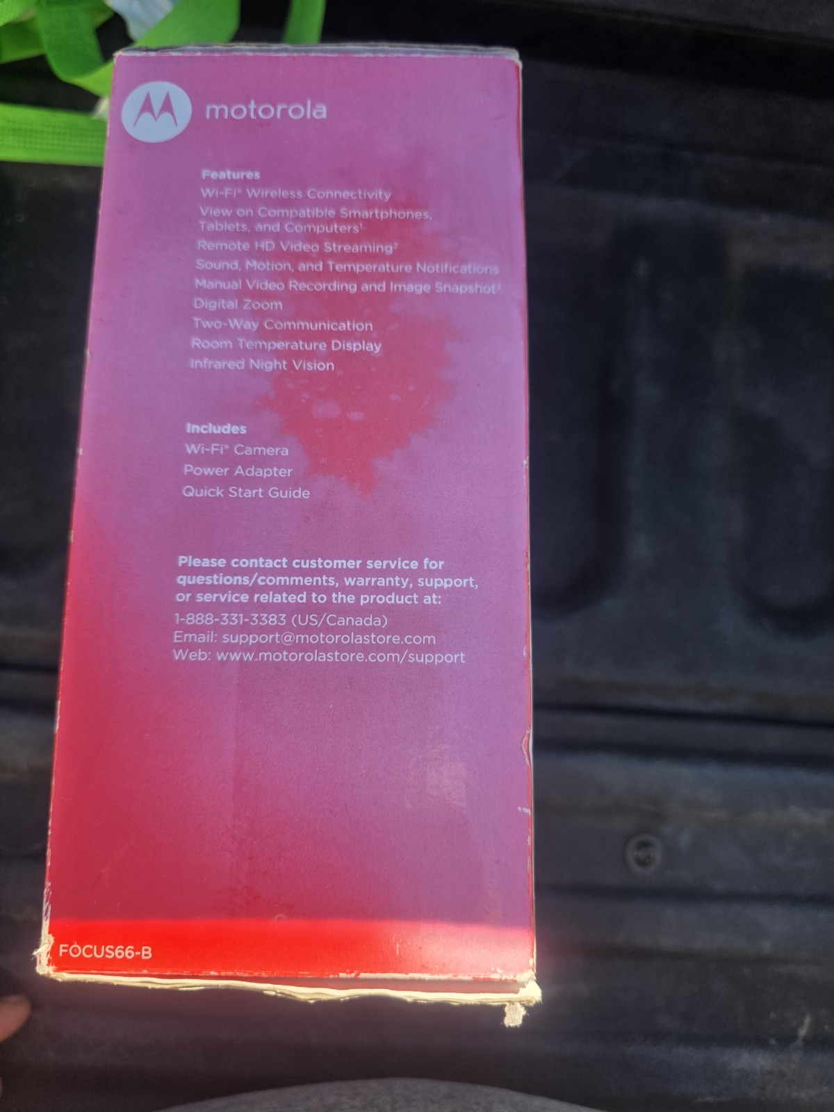 Motorola FOCUS66-B Wi-Fi HD Home Monitoring Camera used with box