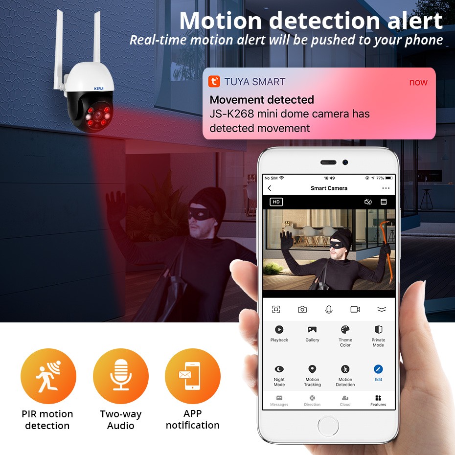 4Set 5MP Ultra HD WiFi Camera 6 LED Fill Light Indoor Outdoor Home Security