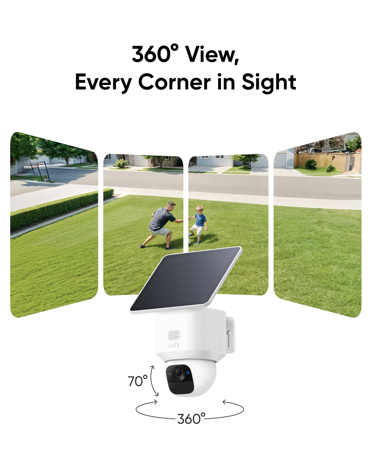 eufy Security SoloCam E30, 2-Cam Pack Kit, Cameras 2K, White