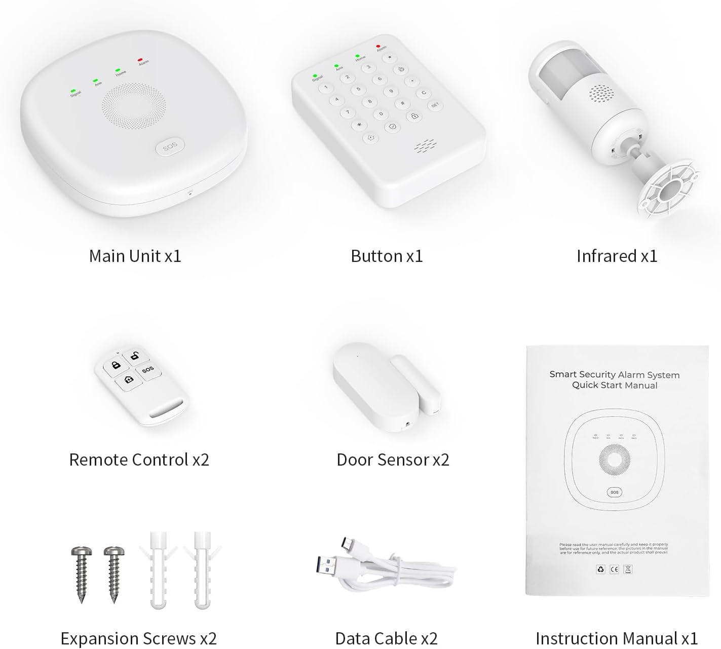 Smart Home Security System – 9-Piece Kit with Alexa & Google, No Fees