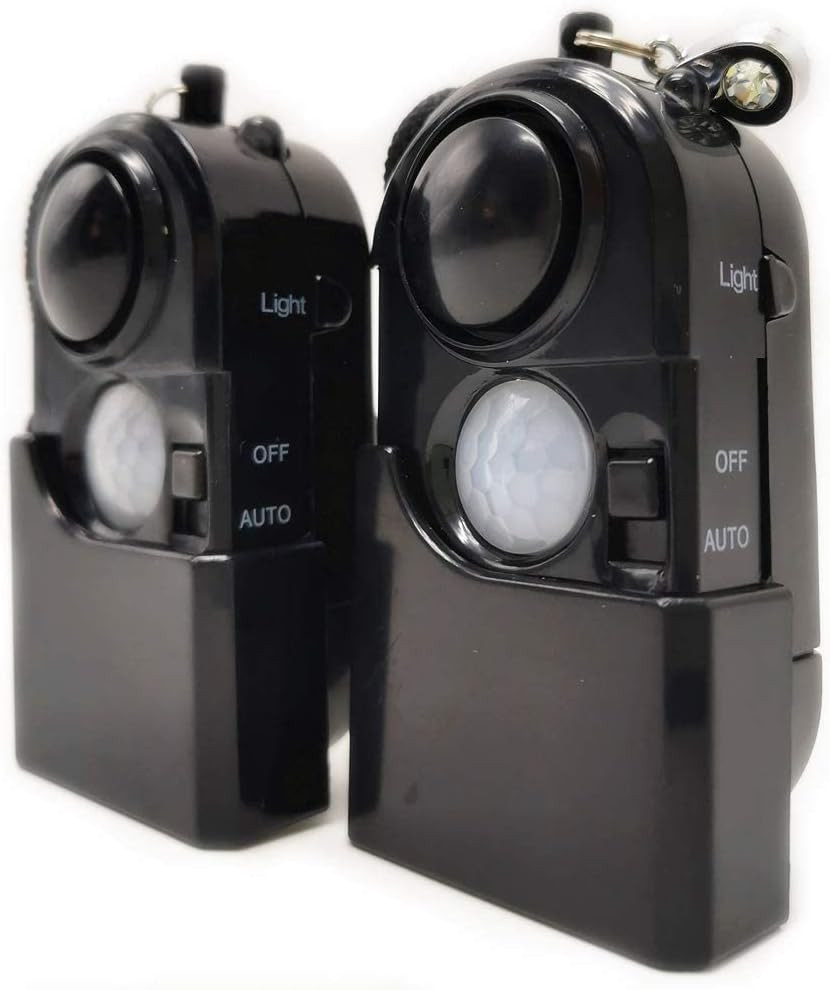 2 Packs Portable Mini Motion Detector Alarm-120Db Ear-Piercing Siren-Sos LED Lig