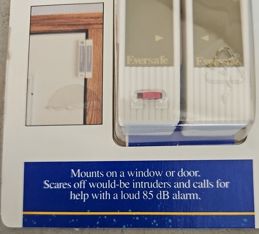 Lot Of 2 Eversafe Mini Window Alarm Home and Office 85 dB Safety Security Alarm