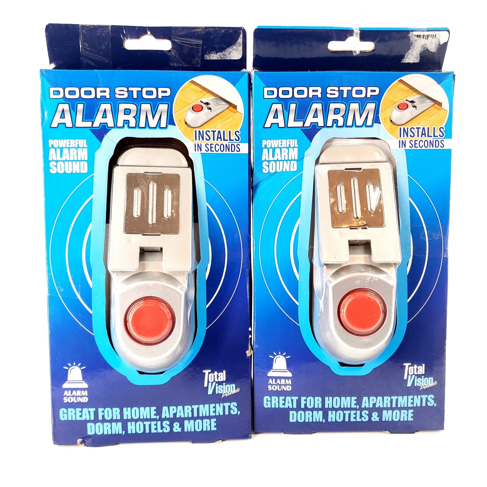Door Stop Alarm Security Wedge Stopper Portable Home Travel Anti‑Theft Lot Of 2