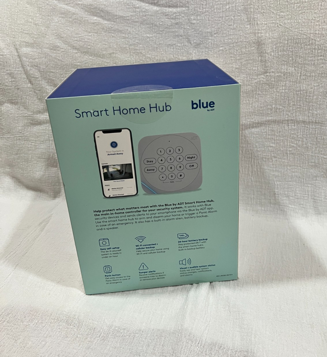 Blue ADT Smart Home Hub S40LR0-01 Security Wi-Fi Pearl Gray