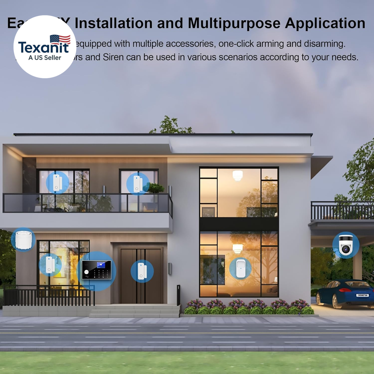 Home Security System with Camera, Wifi + GSM Home Alarm Kit with Phone App Alert
