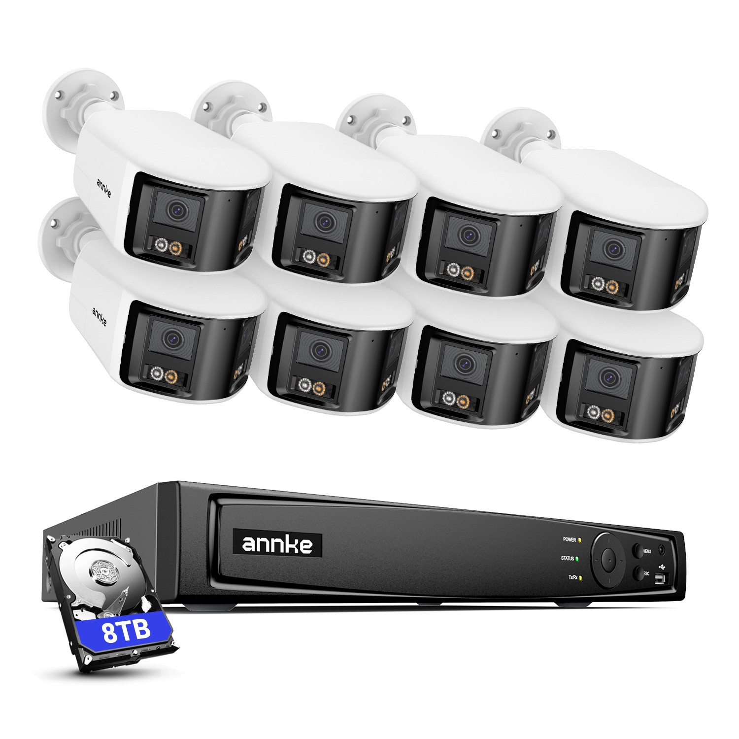 ANNKE 8CH 12MP NVR 4K Dual Lens POE Security Camera System AI Color Ngiht Vision