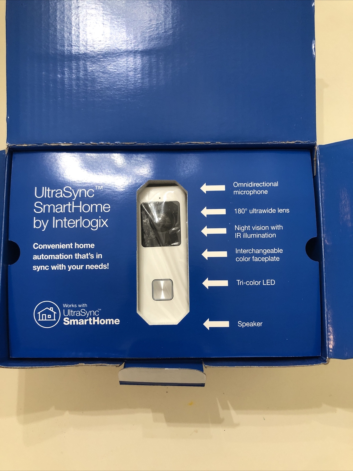 Interlogix UltraSync WIFI 1080p Doorbell Camera RS-3240 Silver/Black NEW (c)